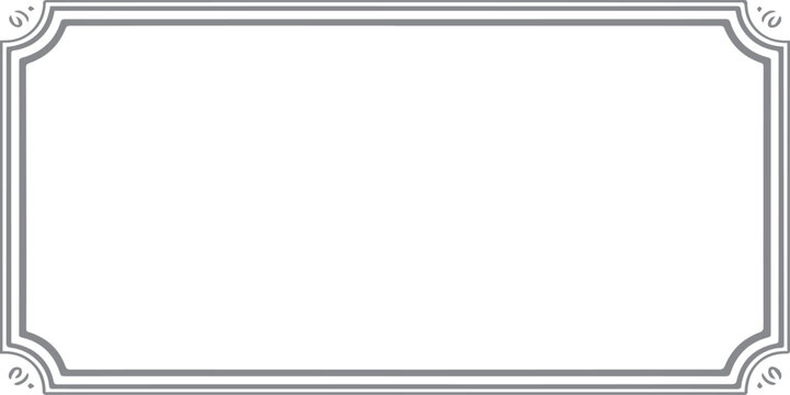 Vector illustration of a blank silver frame with a decorative arrow design on a grey textured background for business banners or web art page borders