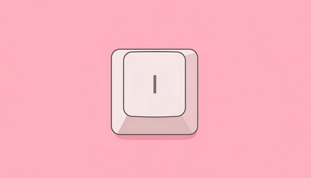 Isolated computer key with letter i against a pink background