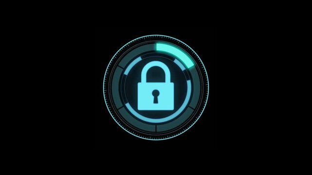 lock on blue background