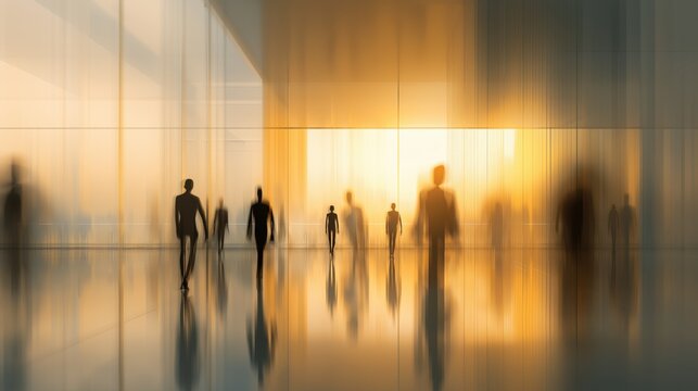 AI automation in modern workplace with humanoid robots and business people