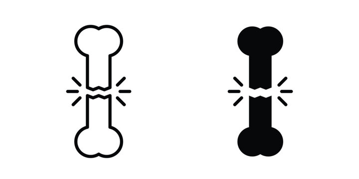 Broken bone icon set. Vector eps10