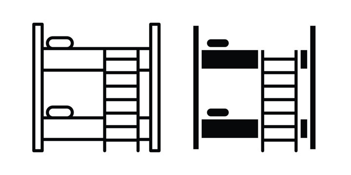 Bunk bed icon set. Vector eps10