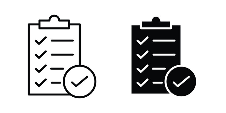 Clipboard check icon set. Vector eps10
