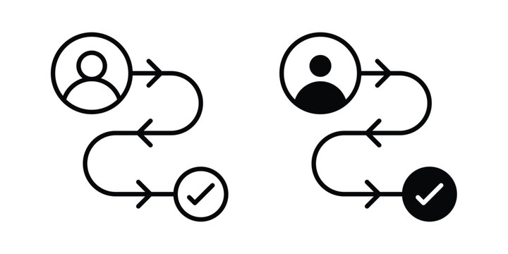 Customer journey icon set. Vector eps10