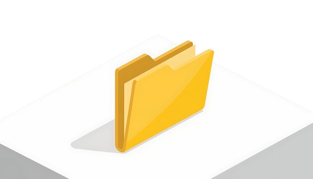 Isometric yellow folder isolated on white background for business concept