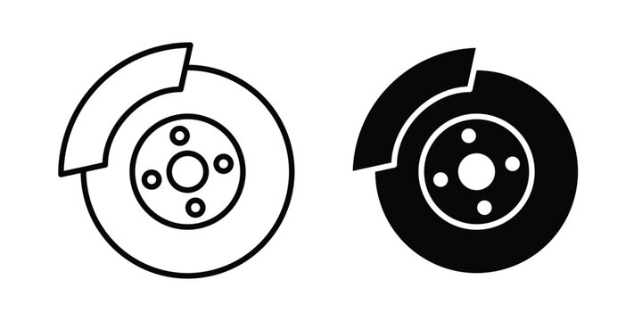 Disk brake icon set. Vector eps10