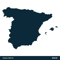 Spain - Europe Countries Map Vector Icon Template Illustration Design. Vector EPS 10. © soponyono.studio