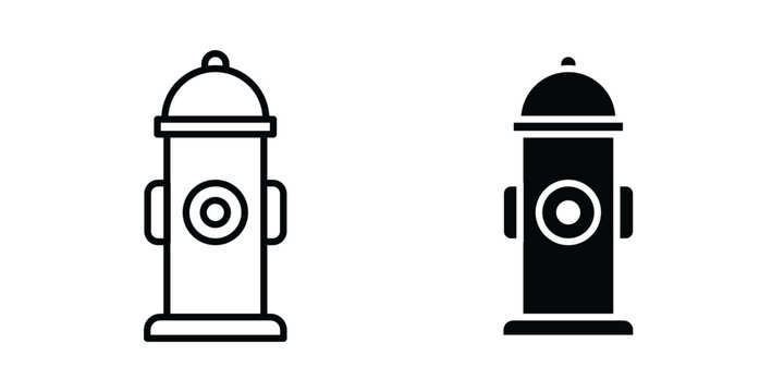 Fire hydrant icon set. Vector eps10