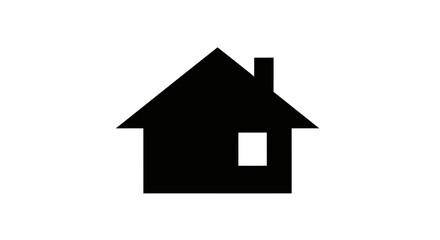 Fototapeta premium Black house icon, simple home symbol, vector silhouette, architecture logo