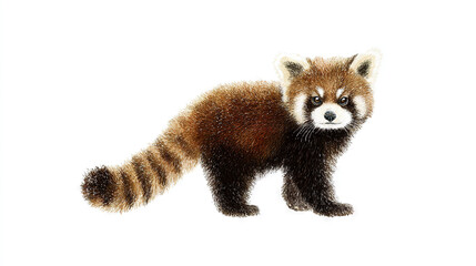 Fototapeta premium Red Fox Sitting on White Background