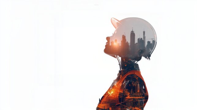 Generative design and parametric architecture concept with digital twin blueprint, smart construction and optimization