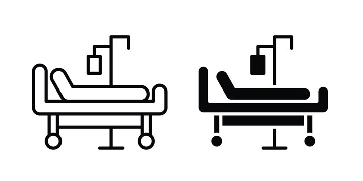 Hospital bed icon set. Vector eps10