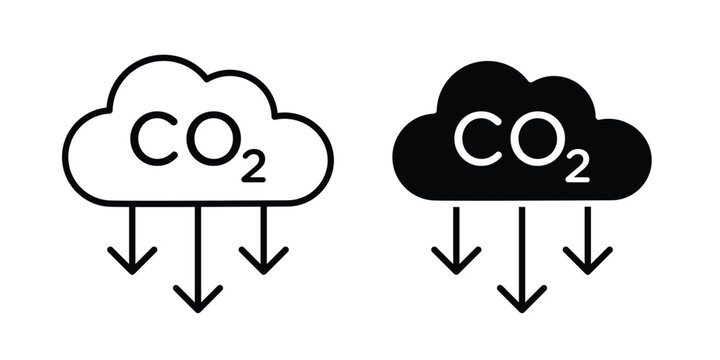 Low carbon dioxide icon set. Vector eps10