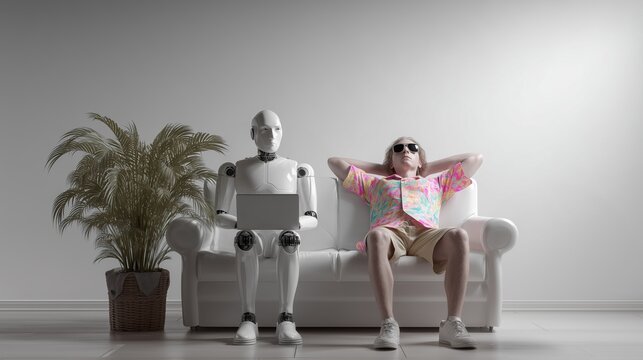 Post-work future with AI automation, abundance and lifestyle freedom