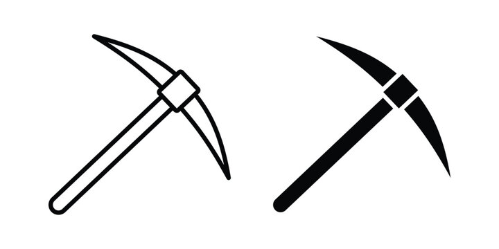 Pick axe icon set. Vector eps10