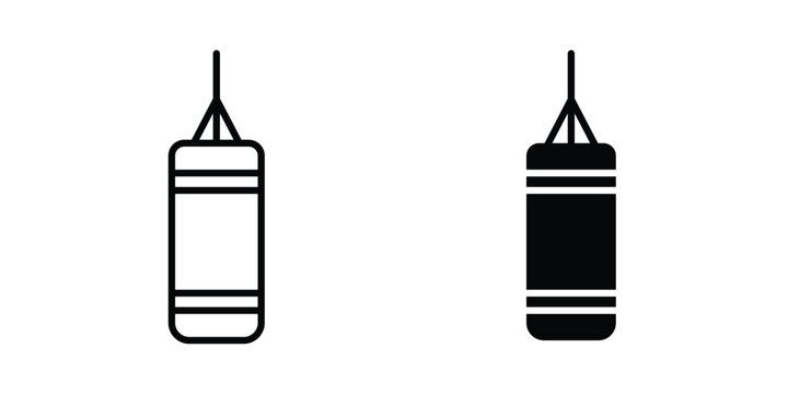Punching bag icon set. Vector eps10