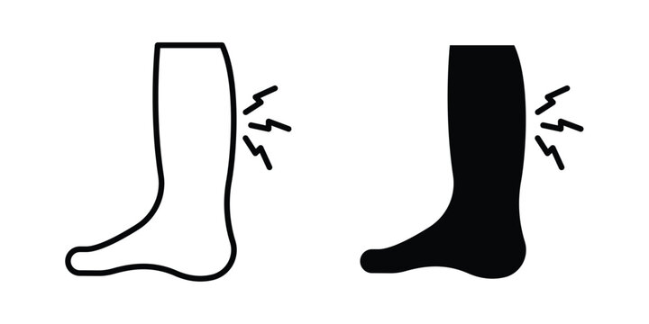 Shin pain icon set. Vector eps10