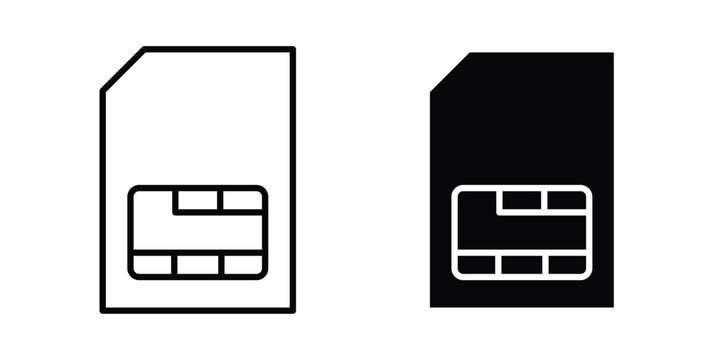 Sim card icon set. Vector eps10