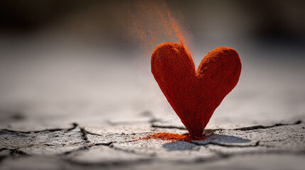 Obraz premium Heart-Shaped Spice Pouring from a Bowl