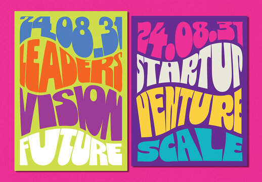 Modern Retro Groovy Event Poster Layout