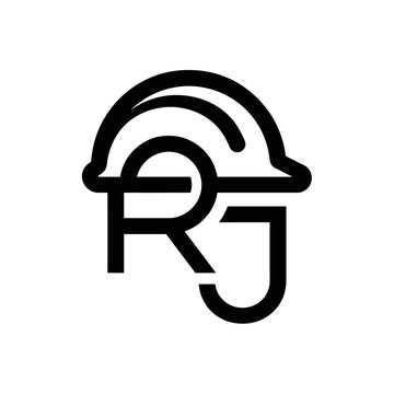 Black and white construction hard hat logo.