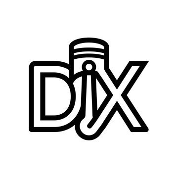 Black and white Dix logo design.