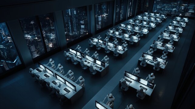 Humanoid AI Agents Operating a Fully Automated Corporate Office