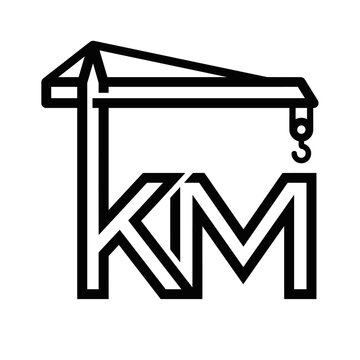 Black Crane Hook KM Logo Icon.