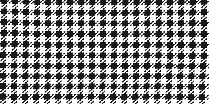 Minimalist black and white houndstooth pattern vector seamless background graphic for modern interior design textile fashion and creative digital projects in high quality