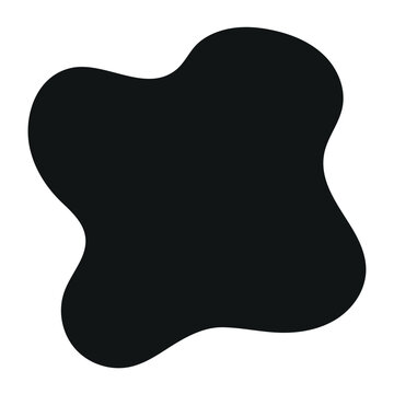 Black irregular shape with wavy edges isolated on white background