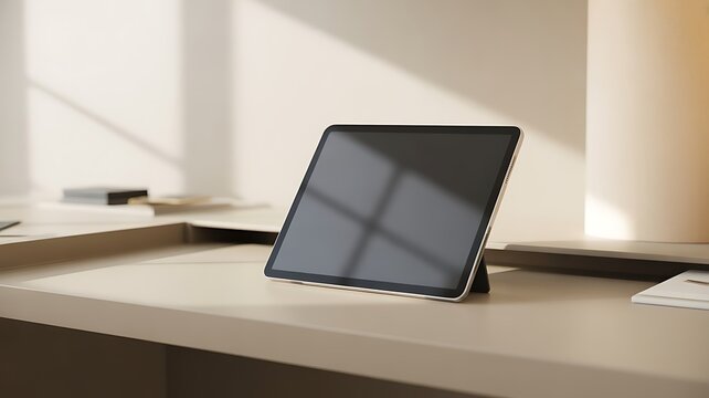 laptop on a table