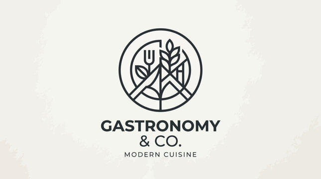 Modern cuisine restaurant logo design.