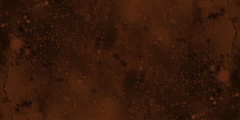 Obraz premium Dark moody brown abstract background with gold splatter, gritty cosmic nebula texture, and vintage rustic copper patina.