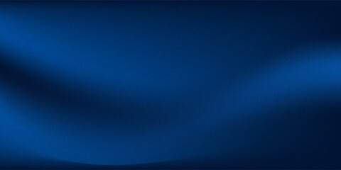 Silk satin fabric. Navy blue color. Abstract dark elegant background with space for design. Soft wavy folds. Drapery. Gradient. Light lines. Shiny. Shimmer. Glow.Template. Wide banner. Panoramic. © Riki