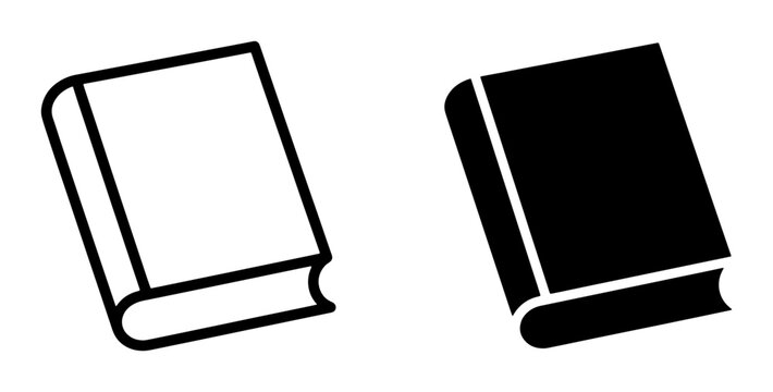 Book Icons: Simple Outline and Solid Fill SVG Graphics for Literature, Education, and Knowledge Concepts, Representing Reading and Learning