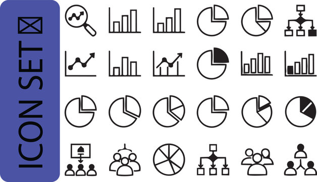 Purple gradient icon set banner with vertical text modern minimal design template black background