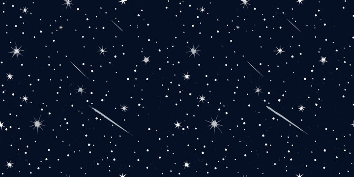 starry night sky background with shooting stars dark blue