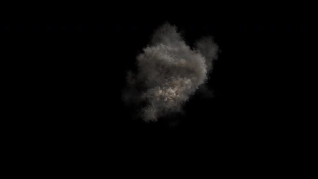 Smoke, steam explosion or puff animation. Embedded alpha channel. ProRes 4444