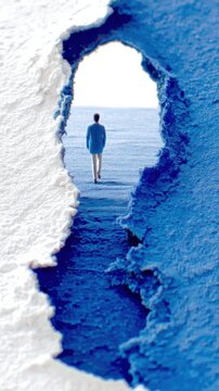 Identity shift concept with personal evolution and self development.