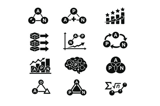 No representation triplet per image chart modern simple structure set generation icon