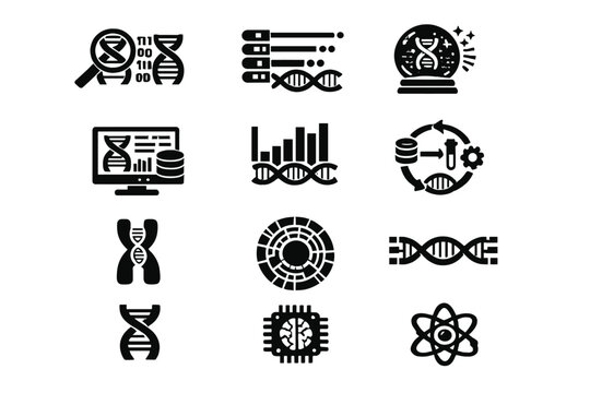 Modern icon vector generation per detailed genome diagram set image simple isolated