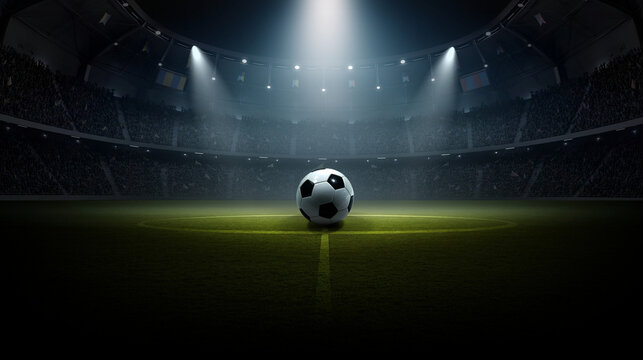 Soccer stadium with ball.