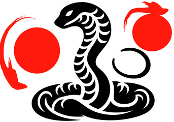 Fototapeta premium snake tattoo vector illustration