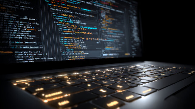 Modern Tech Programming Concept | PHP Code Syntax Highlighted on Laptop Screen in Software Development Environment
