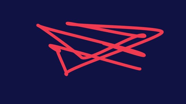 3d neon red fishing hook isolated on dark blue gradient background for advertising concept