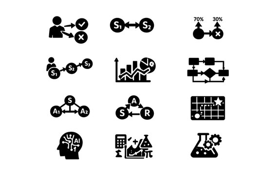 Icons image state mdp icon simple structure generation detailed vector chart uniform