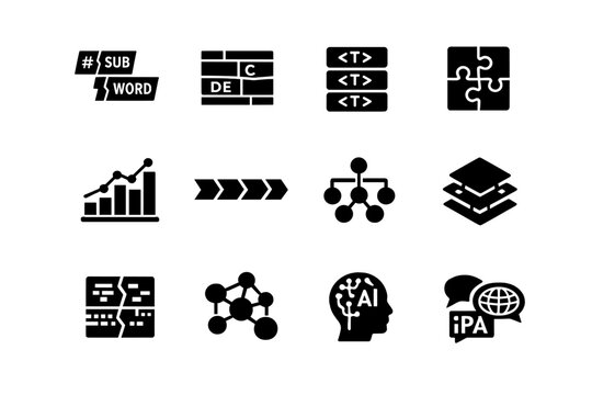 Simple image generation vector icon all segmentation modeling subword analytics fragment token