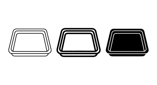 Geometric shapes, trapezoid icons, black and white, vector graphics