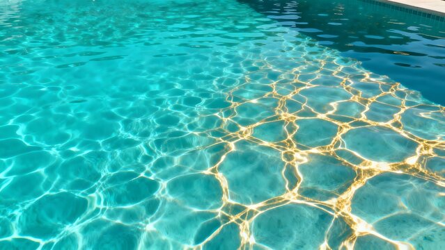 Swimming Pool Caustic Light Patterns Aerial &mdash; Summer Water Abstract Texture