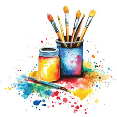Fototapeta premium Spillage Kit, charming watercolor vector with soft tones and graceful design, isolated on a white background.